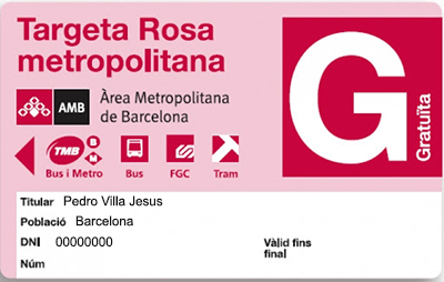 Tarjeta Rosa Barcelona